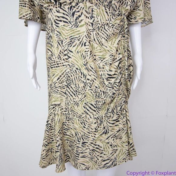 NEW Eloquii wrapped flutter sleeves animal print dress, size 24 - Picture 7 of 16